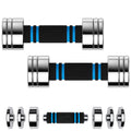 ARVIVO 2pcs/1pc Steel Ultracompact Adjustable Weight Dumbbells with Foam Handle 5lbs/10lb/15lb/20lb/30lb/50lb Silver Home Gym Workout