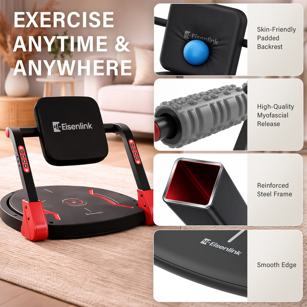 ARVIVO 5-in-1 ABMAX Sit Up Machine with Flat Backrest& Foam Roller 3 Adjustable Resistance Levels Ab Exercise Equipment for All Ages 330lbs