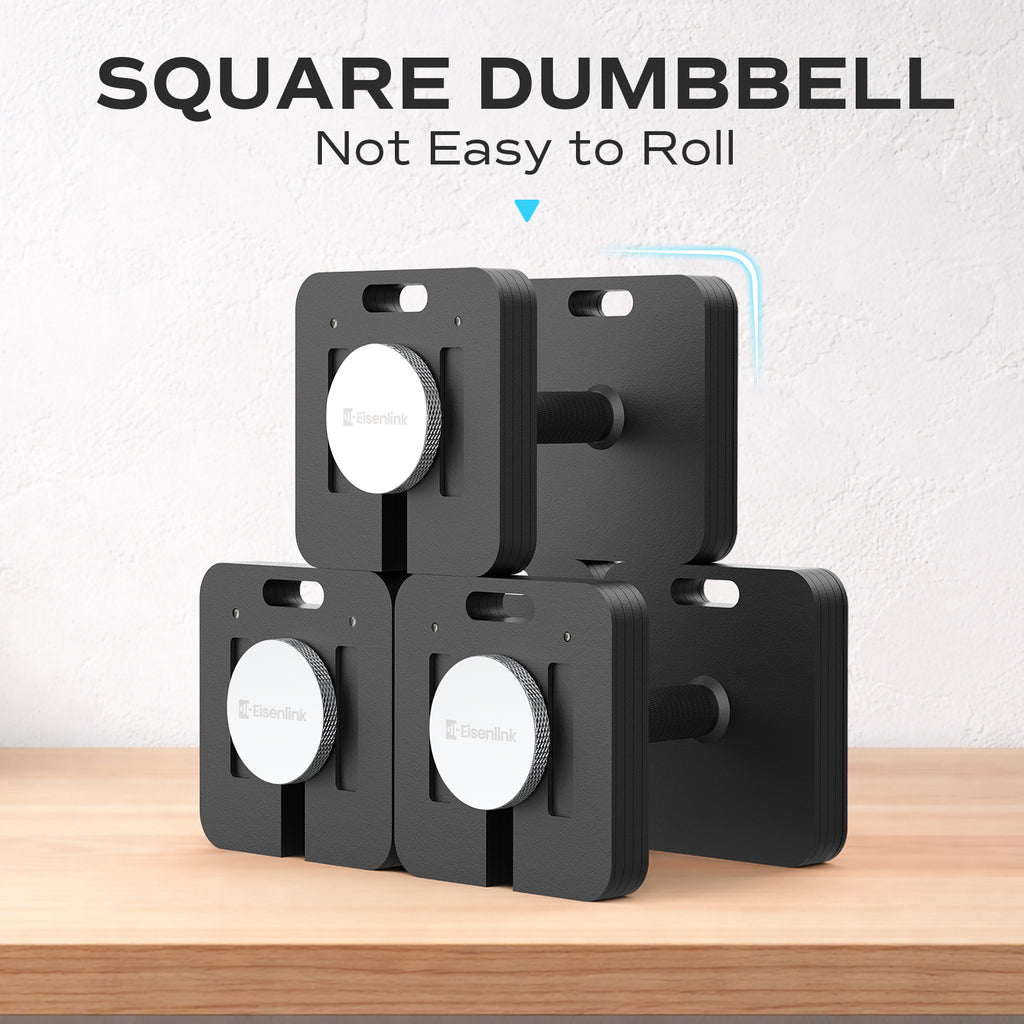 ARVIVO 2PCS 50lb/80lb Adjustable Dumbbell Set with 6/12×5lb Increments & 10lb Handle Quick-Lock Square Dumbbells for Home Gym