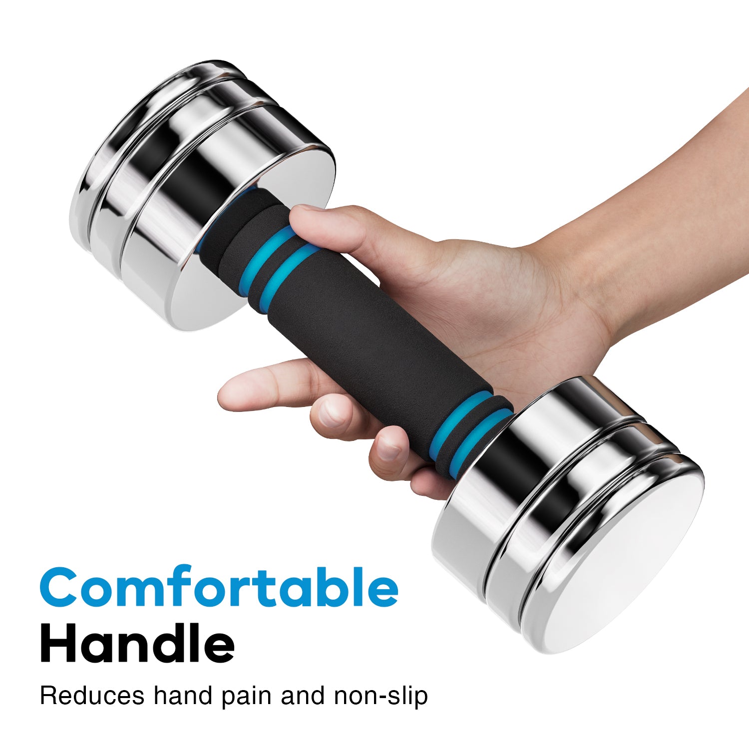 ARVIVO 2pcs/1pc Steel Ultracompact Adjustable Weight Dumbbells with Foam Handle 5lbs/10lb/15lb/20lb/30lb/50lb Silver Home Gym Workout