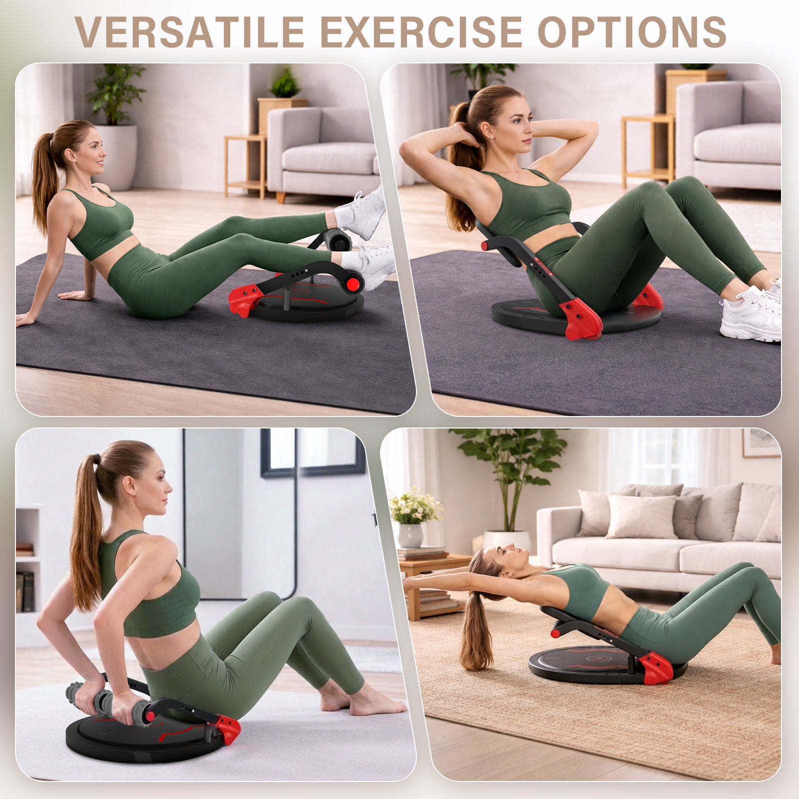 ARVIVO 5-in-1 ABMAX Sit Up Machine with Flat Backrest& Foam Roller 3 Adjustable Resistance Levels Ab Exercise Equipment for All Ages 330lbs