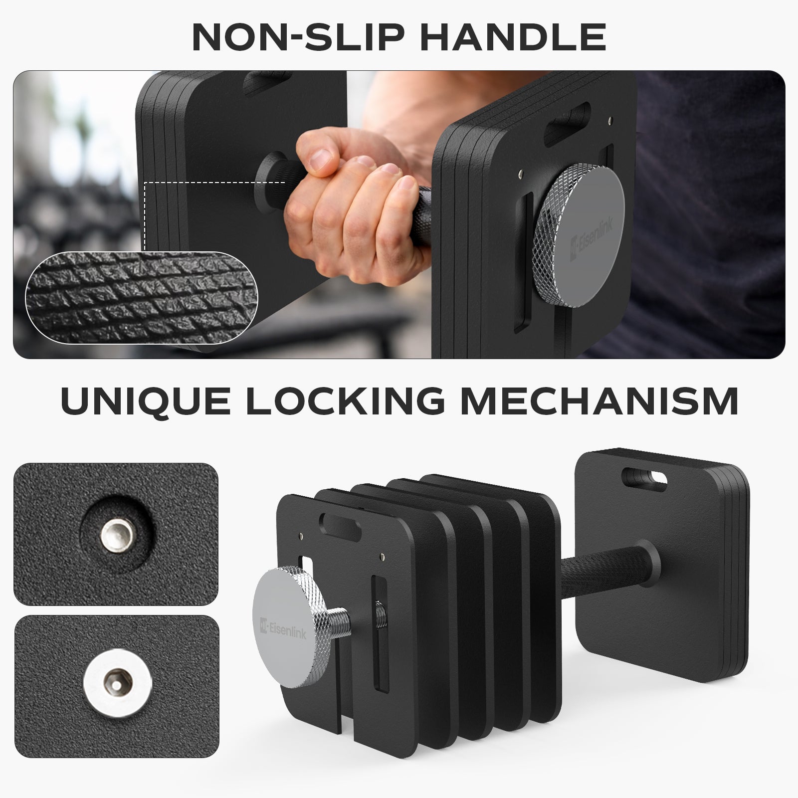 ARVIVO 2PCS 50lb/80lb Adjustable Dumbbell Set with 6/12×5lb Increments & 10lb Handle Quick-Lock Square Dumbbells for Home Gym