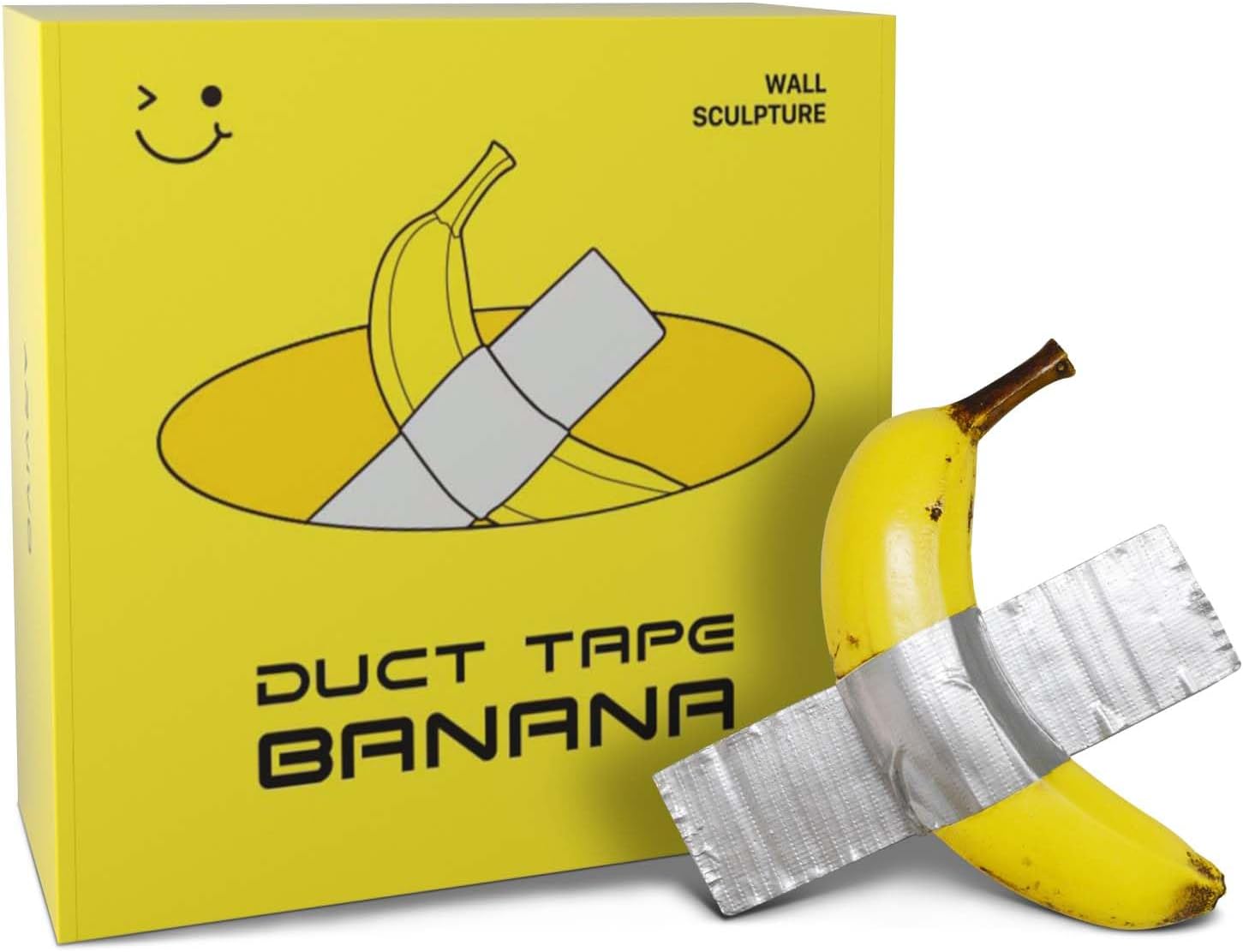 Duct Tape Banana, Handmade Banana Wall Sculpture, Fruit Sculpture Wall Decor, Resin Wall Hanging Decoration for Living Room Dining Room Bedroom Kitchen Office Home Gift for Men Women